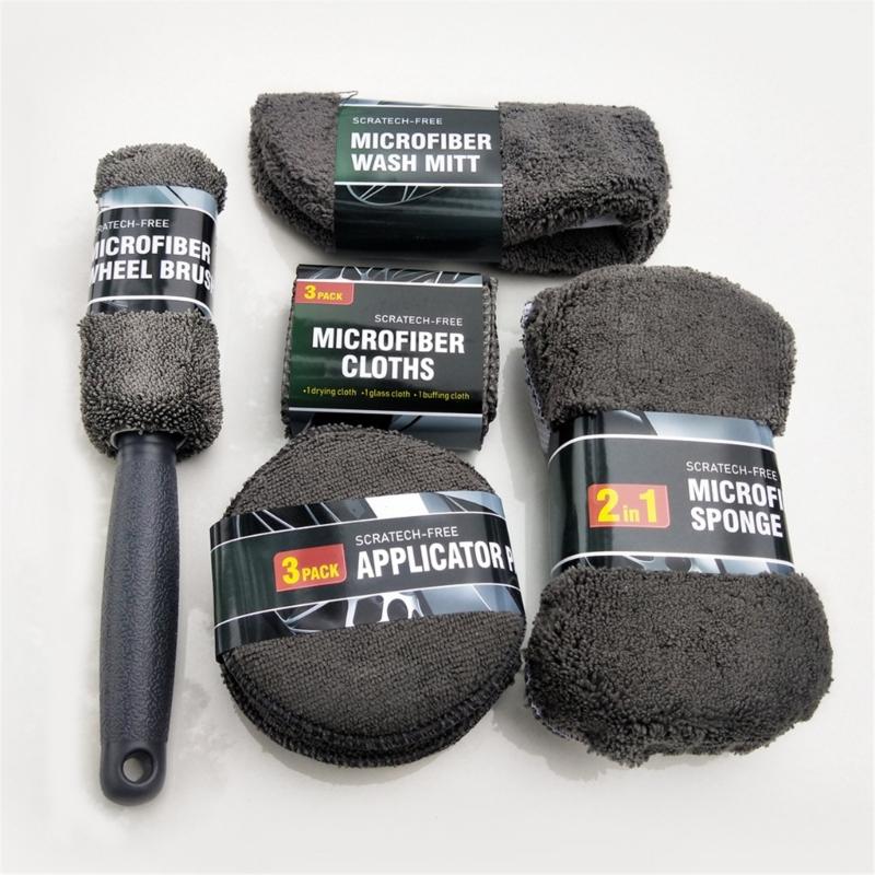 Car Wash Cleaning Tools Kit, 9Pcs Car Cleaning Kit, Microfiber Towel Auto Wash Mitt, Microfiber Towel, Car Cleaning
