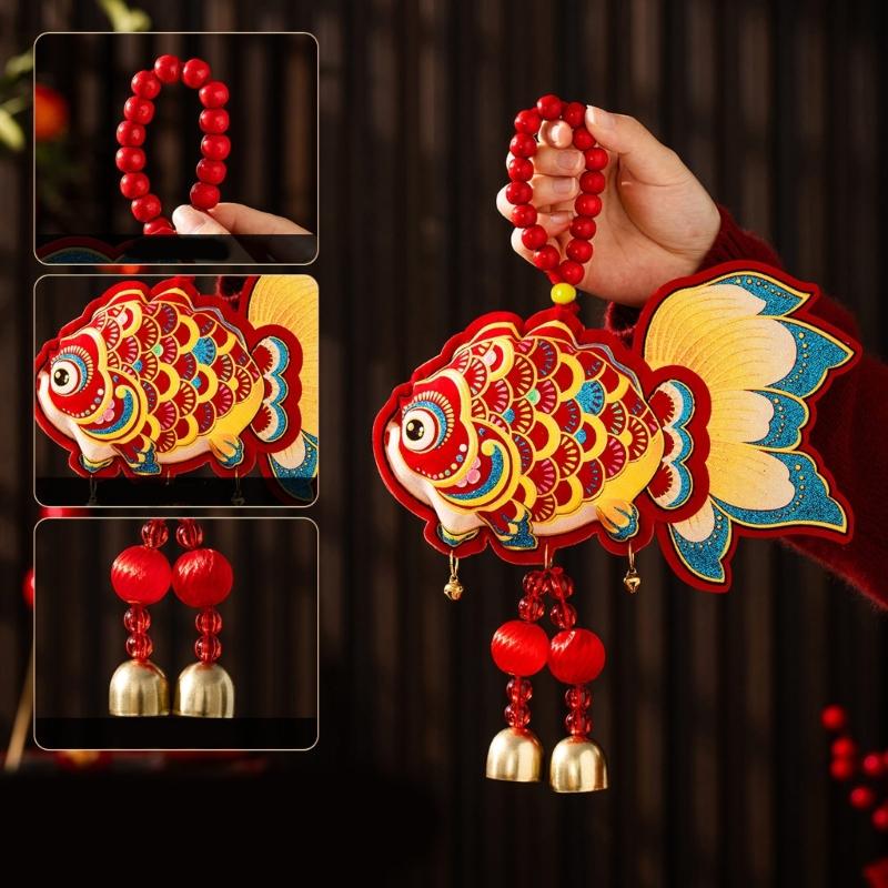 Strong Hook Fabric Festival Hanging Ornament For Chinese New Year Decoration Multi Purpose Accessories
