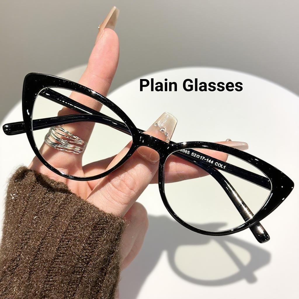 New Fashionable Cat Eye Women Glasses Retro Ultra Light Anti Blue Light High Quality Neutral Flat Light