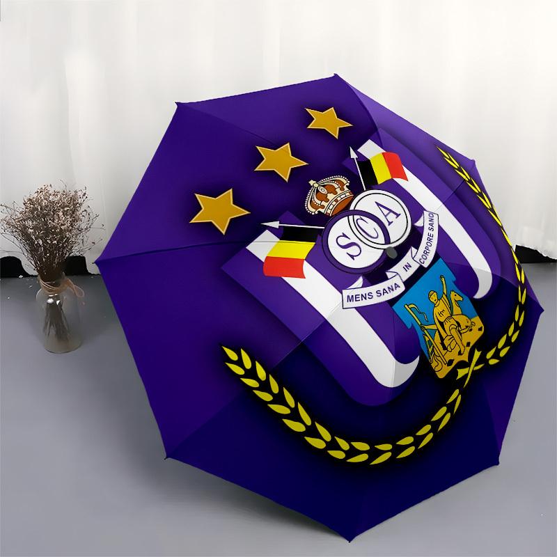 RSC Anderlecht Automatic Opening and Closing, 8 rib Structure Portable Umbrella, Suitable for Men and Women in All Seasons Perfect Gift for