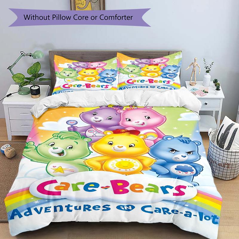 Care Bears Carealot Adventures Print 3Pcs Bedding Setduvet Cover With 2 Bedropillowcase Home Birthday Gift