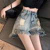 High Waist Denim Shorts Women Loose Fit Summer A Line Wide Leg Casual Shorts