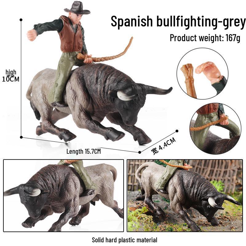 Children's Cognitive Animal Model Toy: Yellow Cow, Buffalo, Rhinoceros, Zebu, Bison, Bull Figurine.