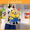 Zaino peluche Minion di grande capacità per bambine, adorabile zaino scolastico a cartoni animati