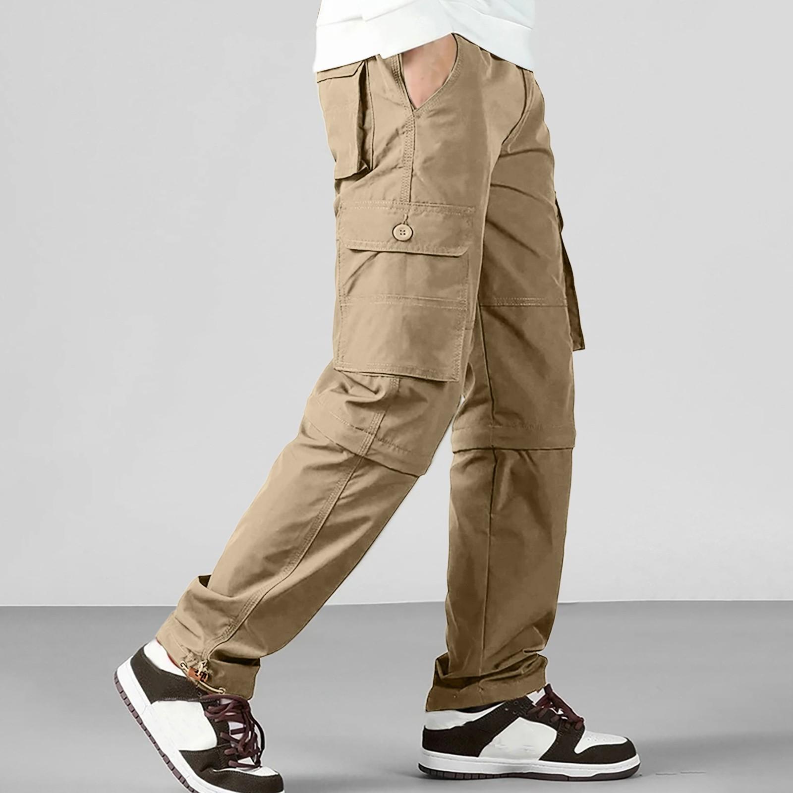 

Мужские и женские рабочие брюки для улицы, работы, рыбалки, кемпинга, водонепроницаемые, износостойкие, с несколькими карманами (отрывной) XXXL хаки