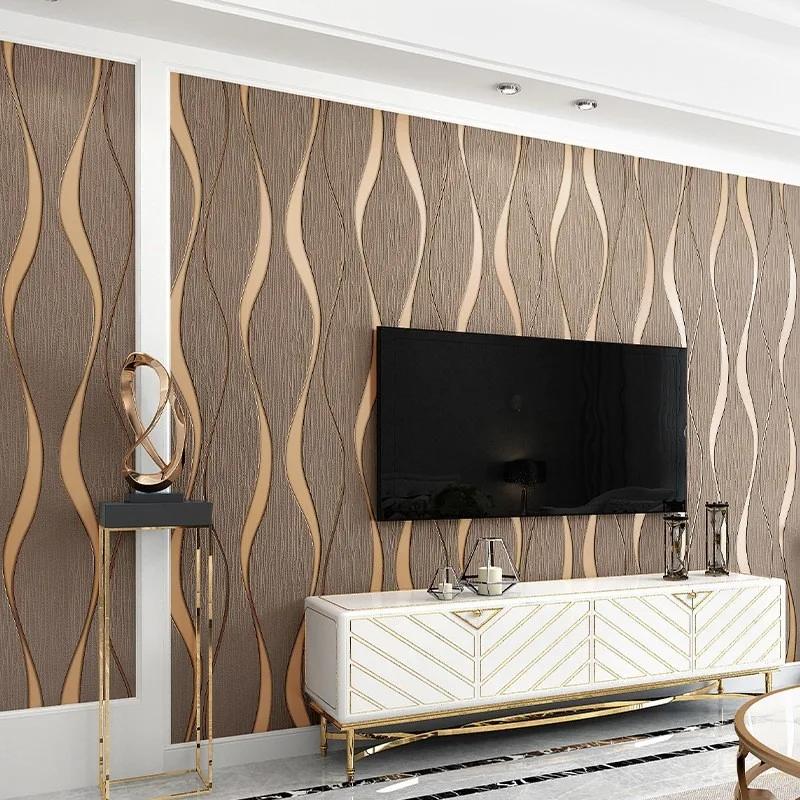 3D Striped Wallpaper For Walls Roll Living Room TV Background Wall Decoration Paper Wall Papers Home Decor Modern Papier Peint