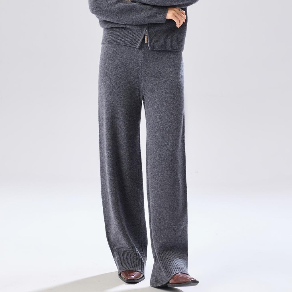 Cashmere and Wool Knitted Casual Pants for Women