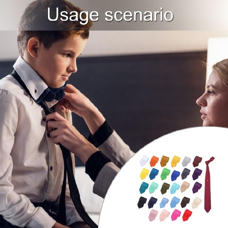 Solid Color Necktie Flexible Knitted Tie Easy Maintenances Polyester Fabric Neckwear for Work Holiday Formal Event