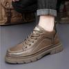 Fashion Casual lace up men's leather shoes High quality Retro style High quality Outdoor leisure street Black casual sports shoes