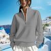 Women's Casual Long Sleeve Half Zip Stand Collar Sweatshirt