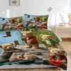 3-teiliges Anime-Teddybär-Bettwäscheset - Enthält einen Bettbezug und zwei Kissenbezüge (Kein Kern) - Perfekt für Schlafzimmer- und Gästezimmerdekoration,