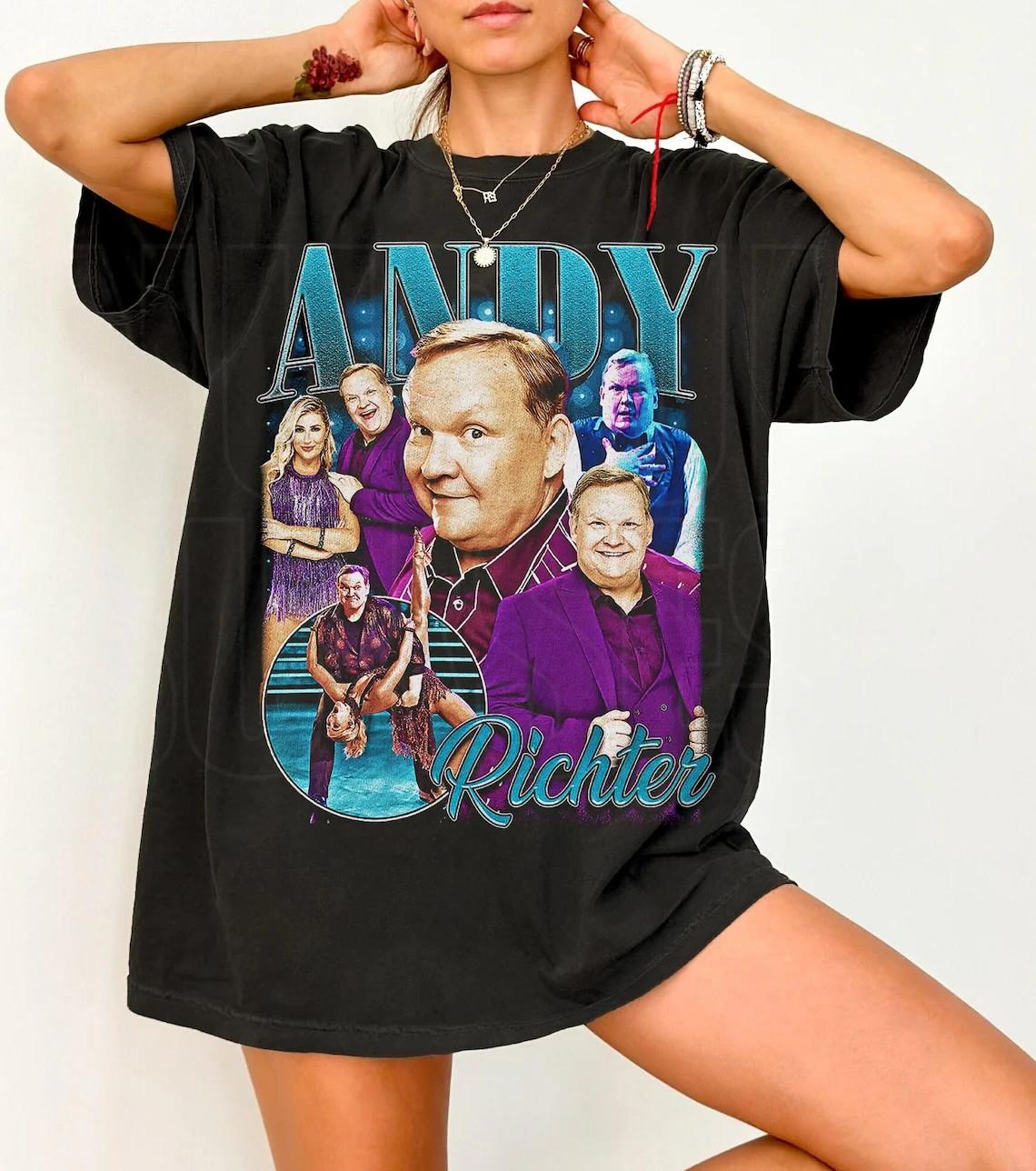 Andy Richter Dwts 2026 Bootleg Unisex Tshirt Andy  Emma Slater Dancing With XL