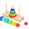 Children's 10-Layer Wooden Tower of Hanoi Puzzle - Educational Logic Game for Students