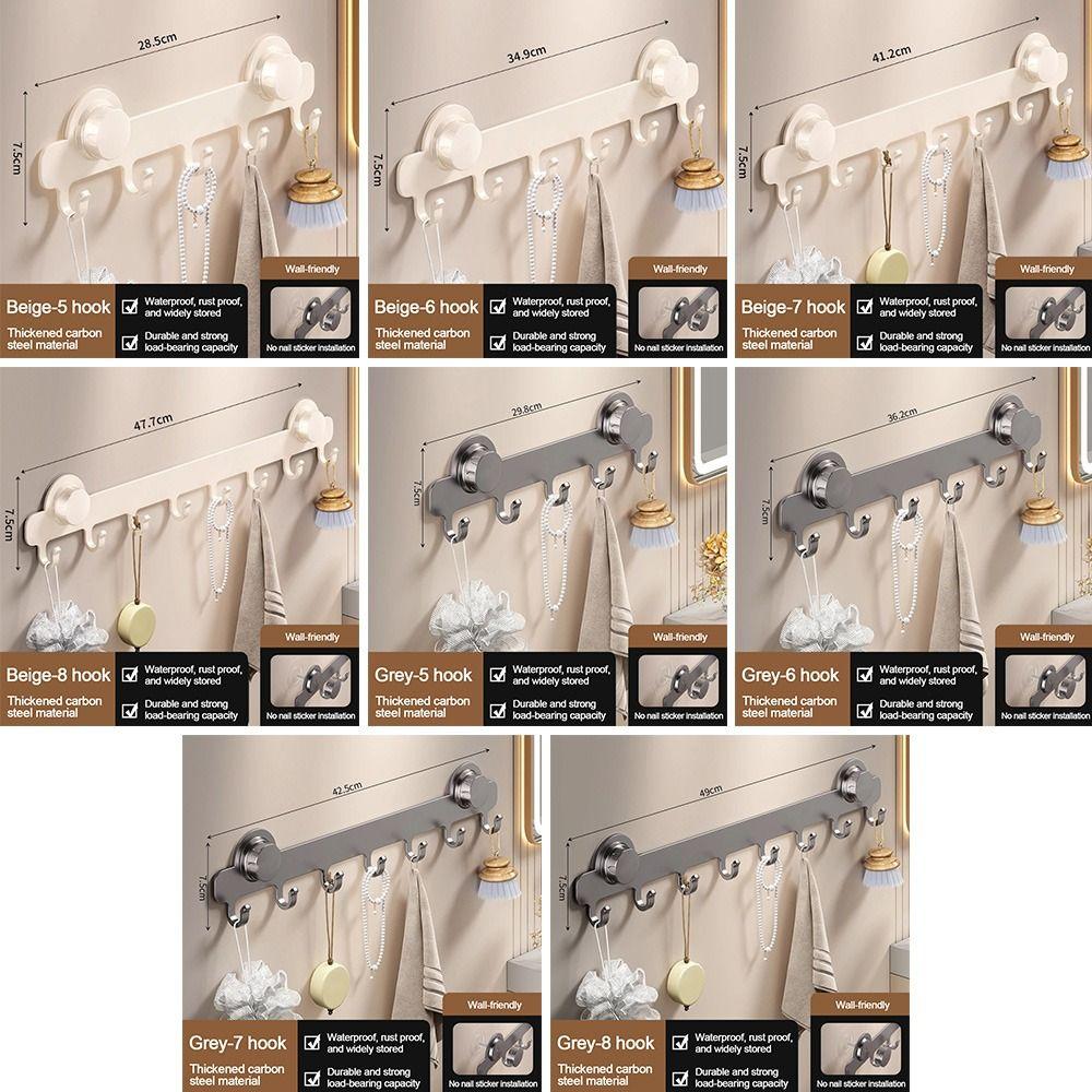 Metal Bathroom Towel Holder Suction Cup Simply Storage Clothes Hanger Hook Convenient Single Row Coat Rack