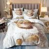3D Digital Printing 2/3pc Animal Cat Pattern Quilt Cover Pillowcase Double Bed Set Cover Quilt Soft Microfiber Bedding Set