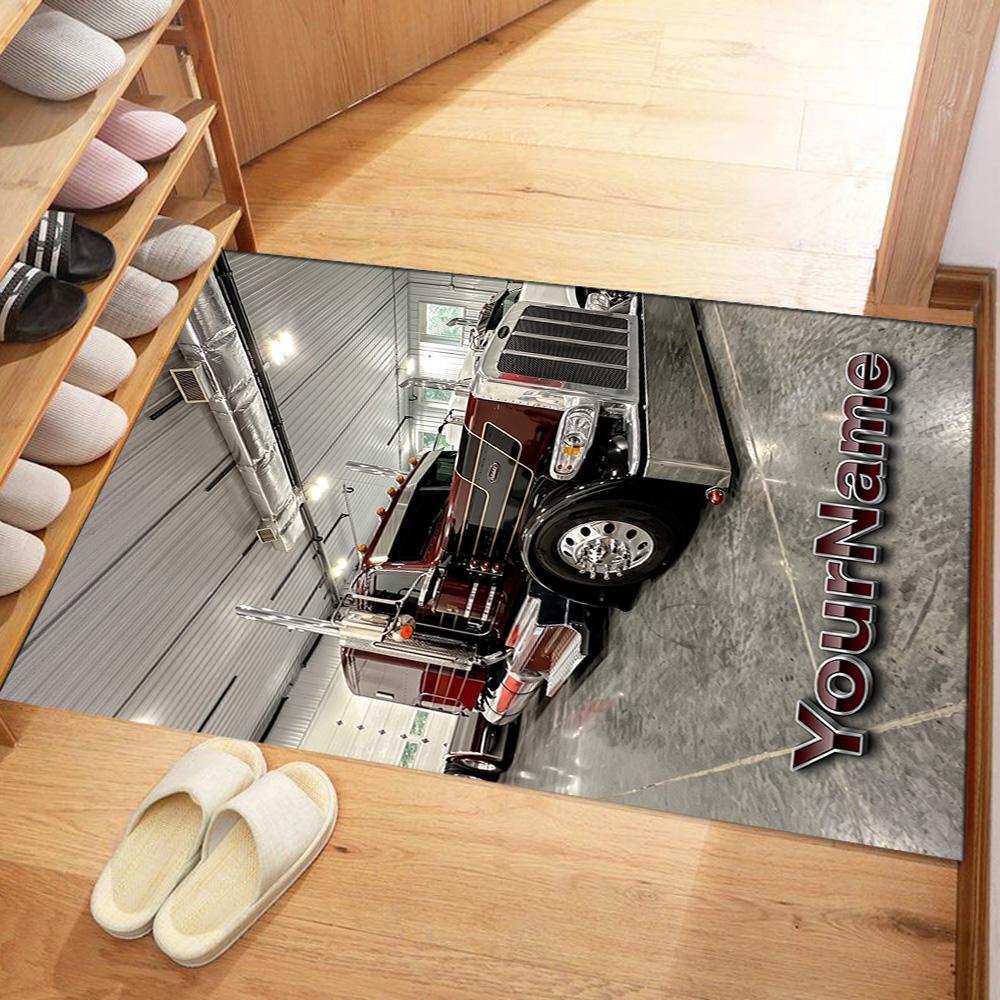Kw Heavy Trucks Personalized Name Floor Rug Office Rug Suitable for Living Rooms Foyer Outdoor Hallway Anti-slip Rug Anime Office Decor