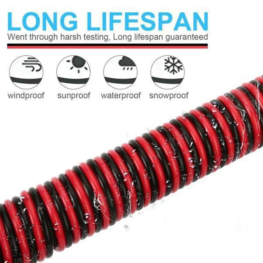 STONEGO 2-Pin LED Strip Extension Cable - 5m/10m/20m Lengths Red Black 22AWG for 3528/5050 Single Color LED Strips