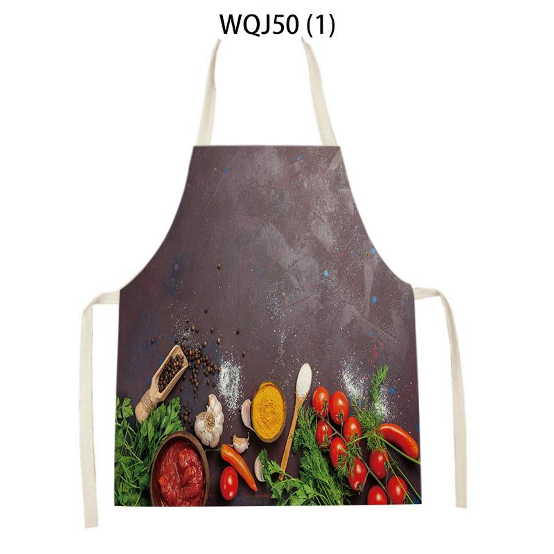 Coffee Hamburger Printed Kitchen Aprons for Adult Kids Household Linen Bib Fruits Vegetables Cooking Baking Apron Cleaning Tool