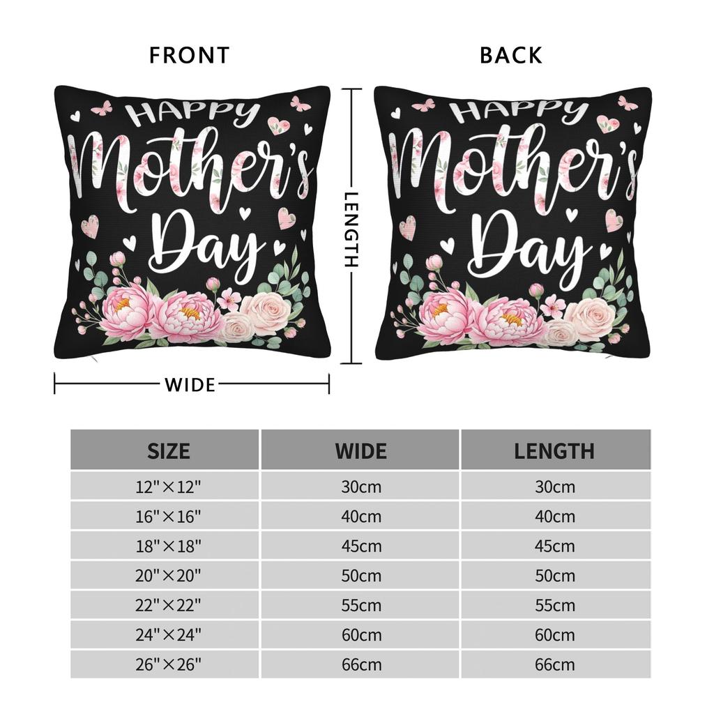 Decorative Pillow Covers Happy Mother'S Day Merch Home Throw Pillow Case Cover Zippered Multi Size