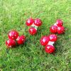 Set of 12 Red Christmas Small Mushroom Ornaments for Tree Decoration