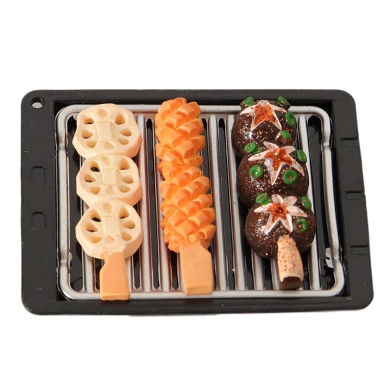 1/12 Miniature Camping Scene Set With Baking Pan For Doll House Outdoor Picnic Scene Accessories And Kids Roleplay Craft