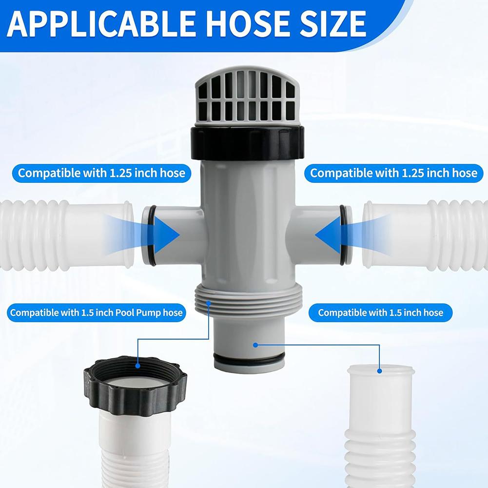 Intex 11872 Doppel-Schlauch-Absperrventil Poolteile Ersatz Poolpumpe Teil Doppel-Schlauchverbinder für oberirdische Poolpumpe