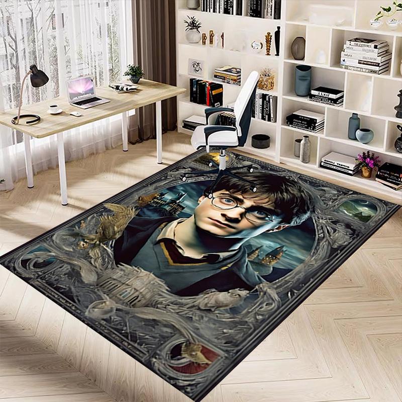 1pc Hogwarts School of Witchcraft and Wizardry Carpet, for Home & Office Decor, Desk Chair Carpet, Festive GiftL1462