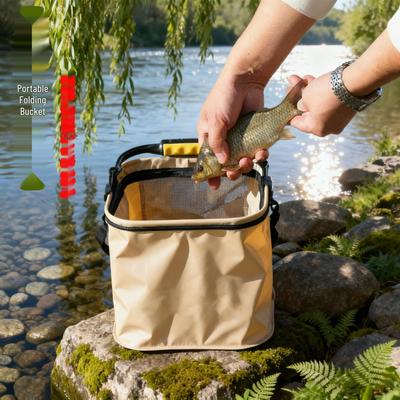 Tragbare Outdoor-Angelköder & Lebendfischbehälter mit faltbarem Fischschutz