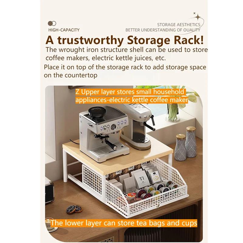 Modern Kitchen Microwave Shelf Organizer- Space-Saving Countertop Storage Rack for Appliances Storage Rack for Stylish Design