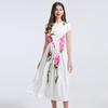 Summer Women Vintage Print Long Midi Elegant Party Dresses