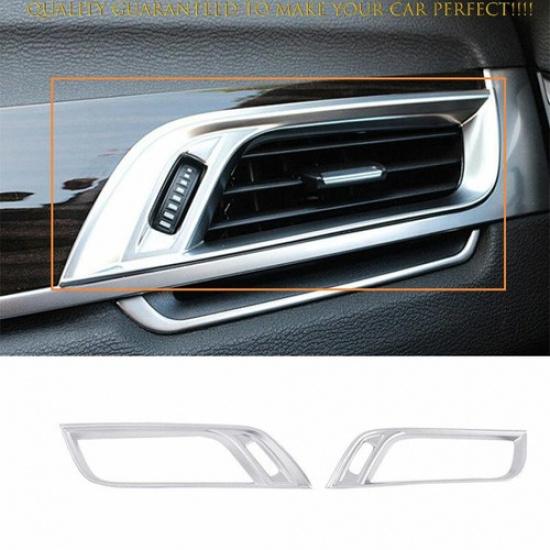 ABS Silver Air Conditioning Air Outlet Vent Trim For BMW X1 F48 2016-2022 2PCS