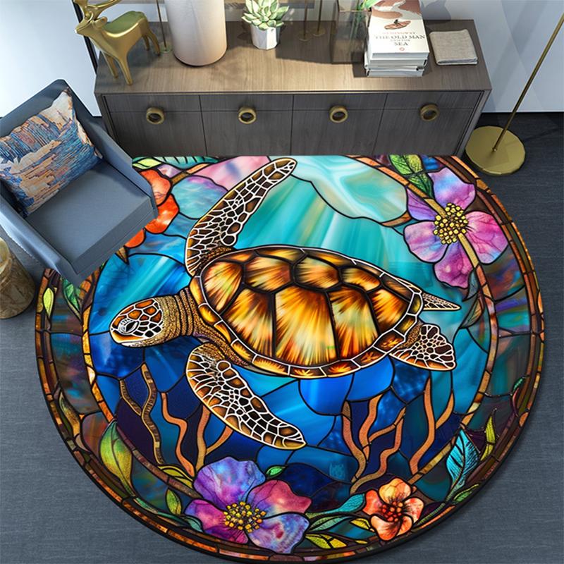 Cartoon Print Round Area Rug,Carpet Rug for Living Room Bedroom Sofa Playroom Decor,Non-slip Floor Mat