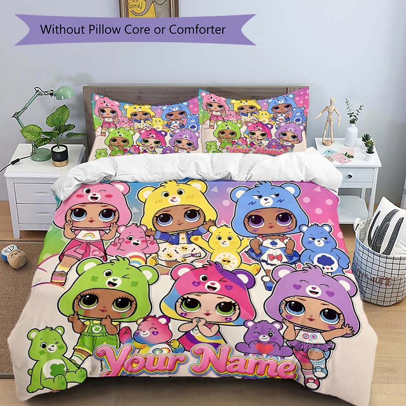 Cute Hoodie Friends Bedding Set Personalized Washable 3pcs Duvet Cover Pillowcases Soft Microfiber Home Bedroom Gift