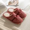 Comfy Linen Slides Striped Open Toe Flat Summer Shoes Indoor Outdoor Slippers