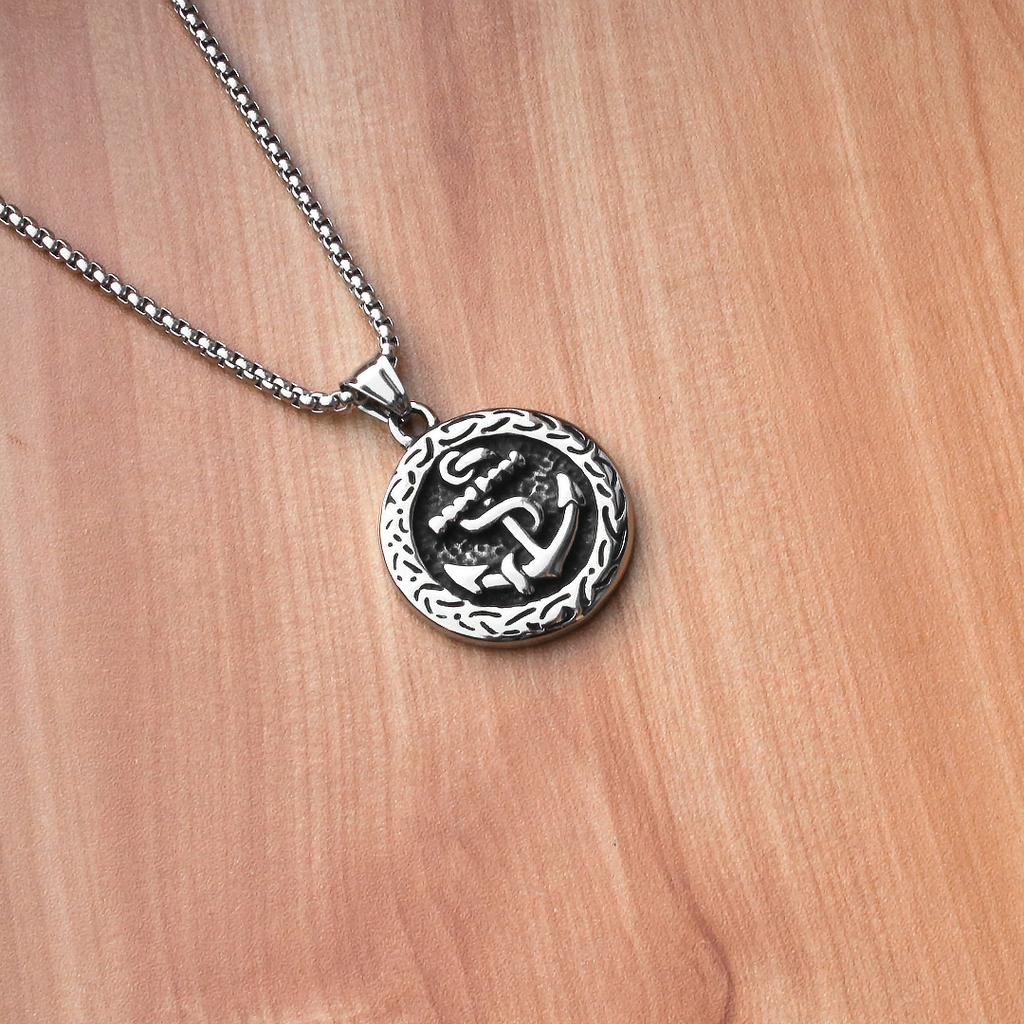 European and American Naval Style Jewelry Ship Anchor Men's Pendant Necklace ,A Gift for My Boyfriend