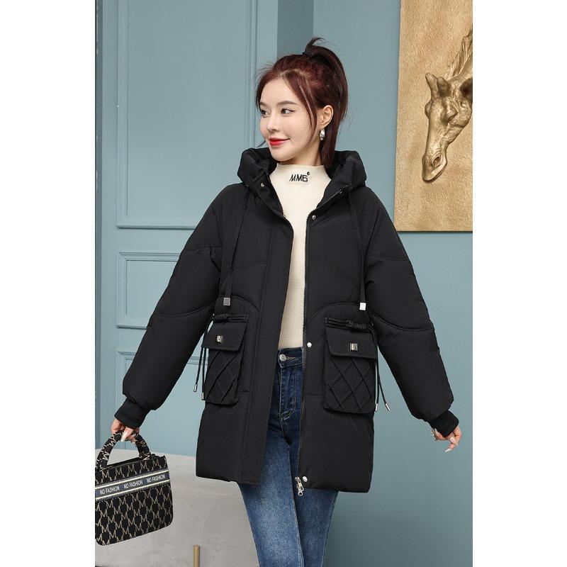 New Year's New Down Jacket Women's Short Style Thickened Hooded Bread Coat Winter Warm All-match Coat