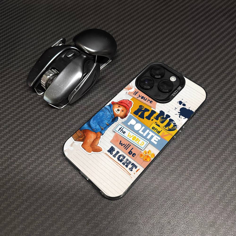 Cute P-Paddingtons Bear For IPhone 17 16 15 14 13 12 11 Pro Max Plus Matte Color Back Phone Cover