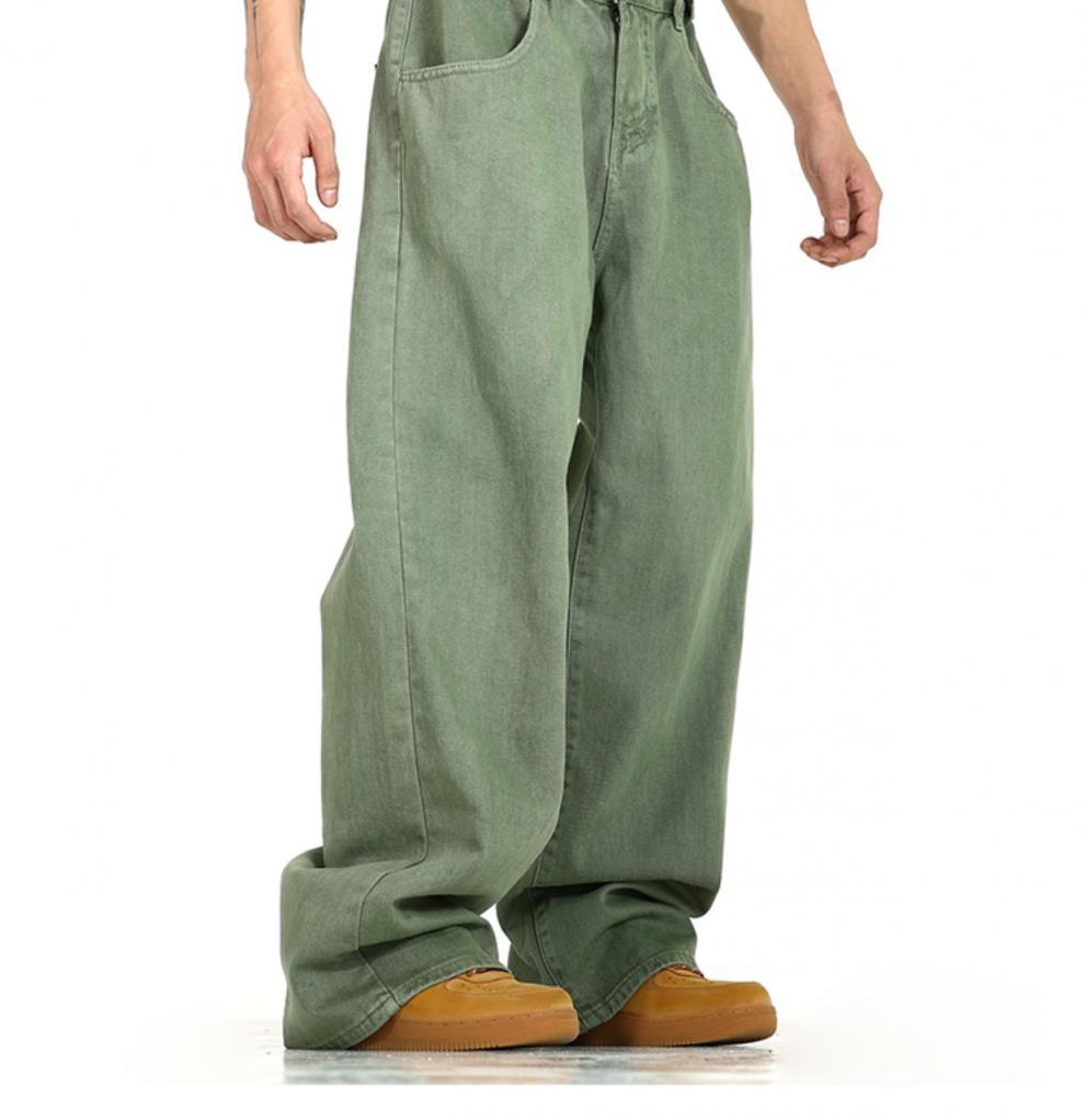 Herren High Street Trend: Amerikanische Retro-Jeans mit geradem Bein und Drapierung