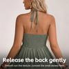 Women's Halter Neck Backless Maxi Dress Ruched Loose Solid Color Summer Vacation Dress