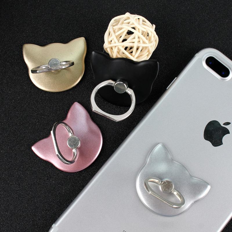 4 Pcs Cat Shape Phone Holder 360 Degree Metal Finger Ring Holder Luxury Women for Phone Stand