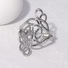 Personalized Niche Hollow Ring Neutral Zircon Geometric Irregularity Stainless Steel Open Rings Prom Accessories Gift