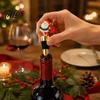 Leak Proof Wine Saver Christmas Theme Stopper, Santa Snowman Garland Pattern, Zinc Alloy Festive Bottle Reusable Cork Insert with Silicone Sealing