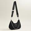 Classic Black Chain Bag For Women Stylish Hobo Shoulder Handbag With Waterproof Nylon