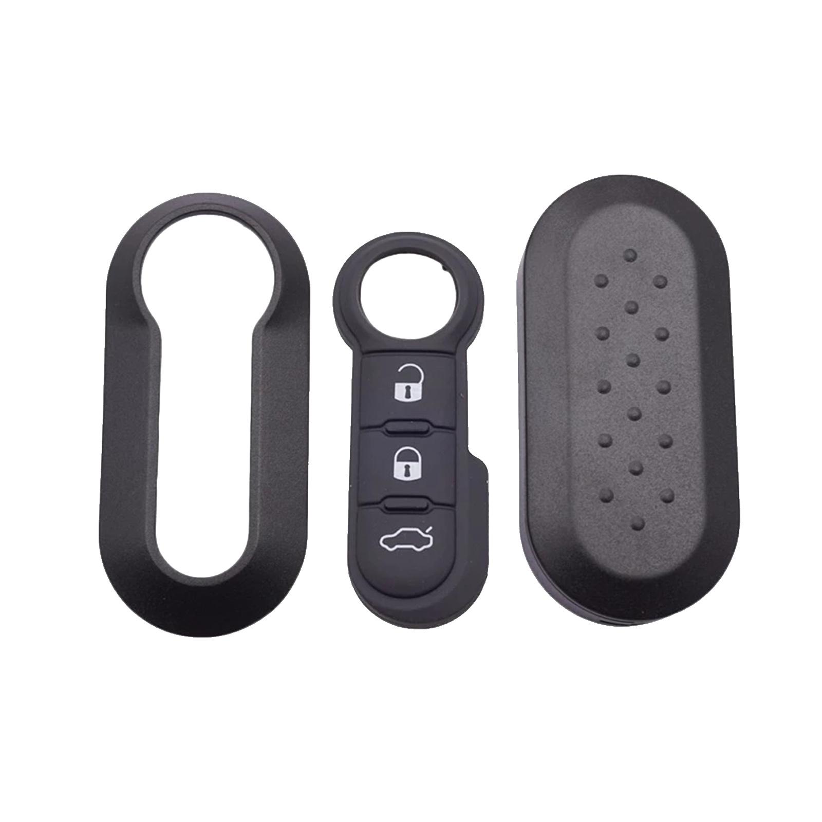 

Okeytech 3 кнопки дистанционного модифицированного откидного кремниевого автомобильного ключа оболочки для Fiat 500 Panda Punto Bravo крышка необрезанное лезвие чехол для ключа