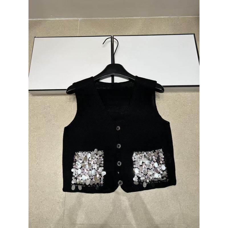 Premium Heavy-Duty Sequin V-Neck Cardigan Vest - Summer 2026 Collection