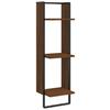 VidaXL Wall Shelf 3 Levels Brown Oak 30x25x100 Cm 836307