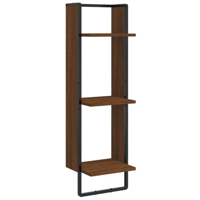 VidaXL Wall Shelf 3 Levels Brown Oak 30x25x100 Cm 836307