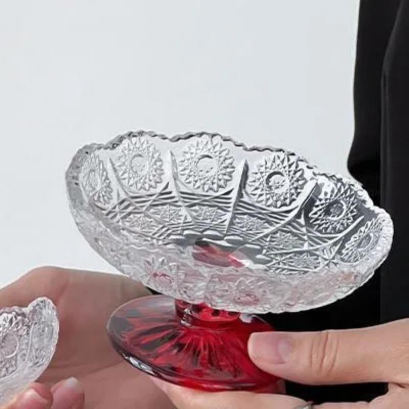 Europeisk Lett Luksus Krystallglass Kakestativ Fruktfat Snacksbrett Dessert Holder for Bryllup Høyfotet Cupcake Utstilling