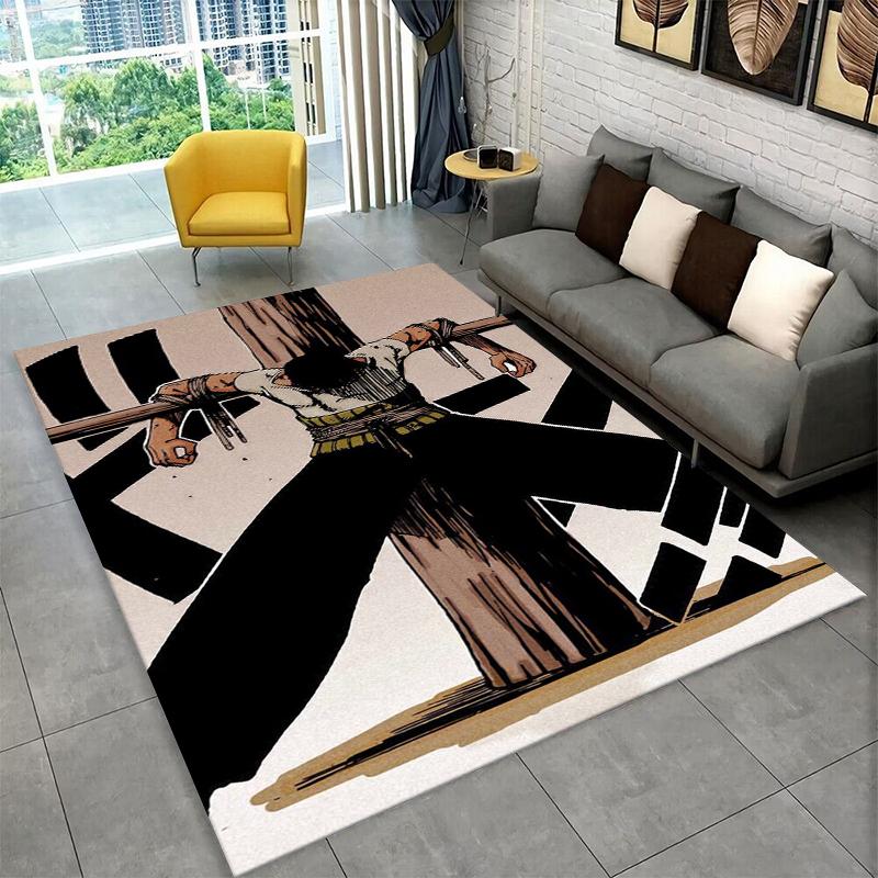 Anime Zoro One P-Piece Cartoon Carpet Rug for Playroom Bedroom Living Room Sofa Home Decor,kid Area Rug Non-slip Floor Mat