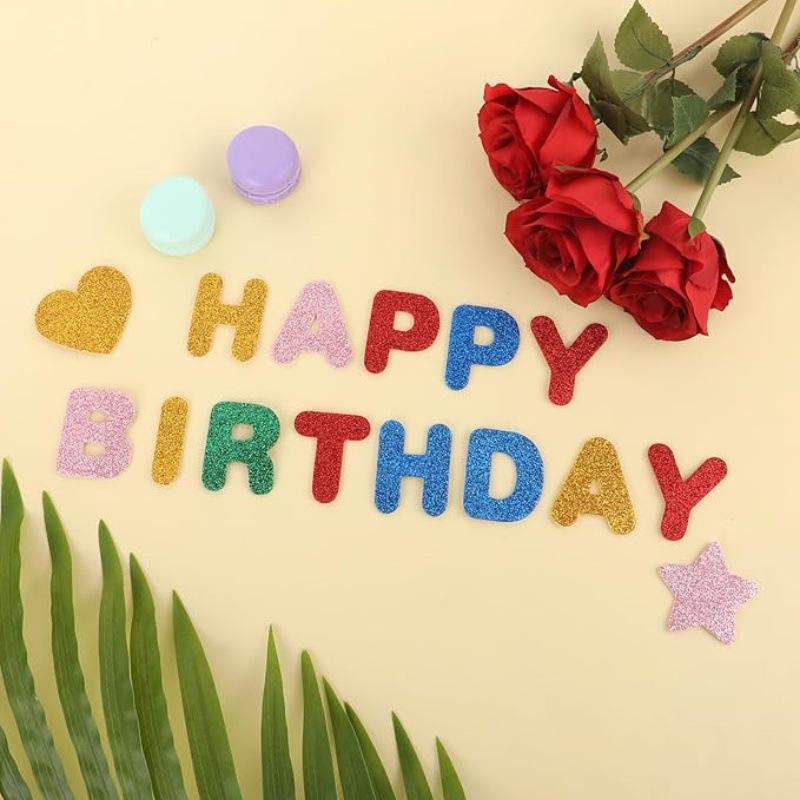 International Foam Glitter Letter Stickers: Self-Adhesive A-Z Wall Decor, 7 Colors